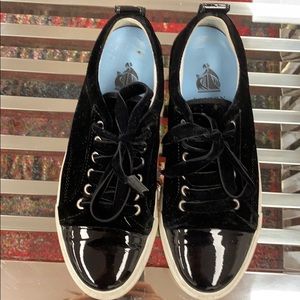 Lanvin black velvet sneaker